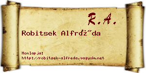 Robitsek Alfréda névjegykártya